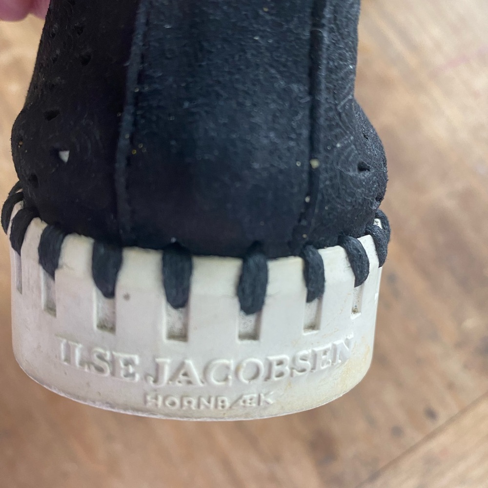 Black Perforated Slip-On Shoes. ILSE Jacobsen - Picture 6 of 7